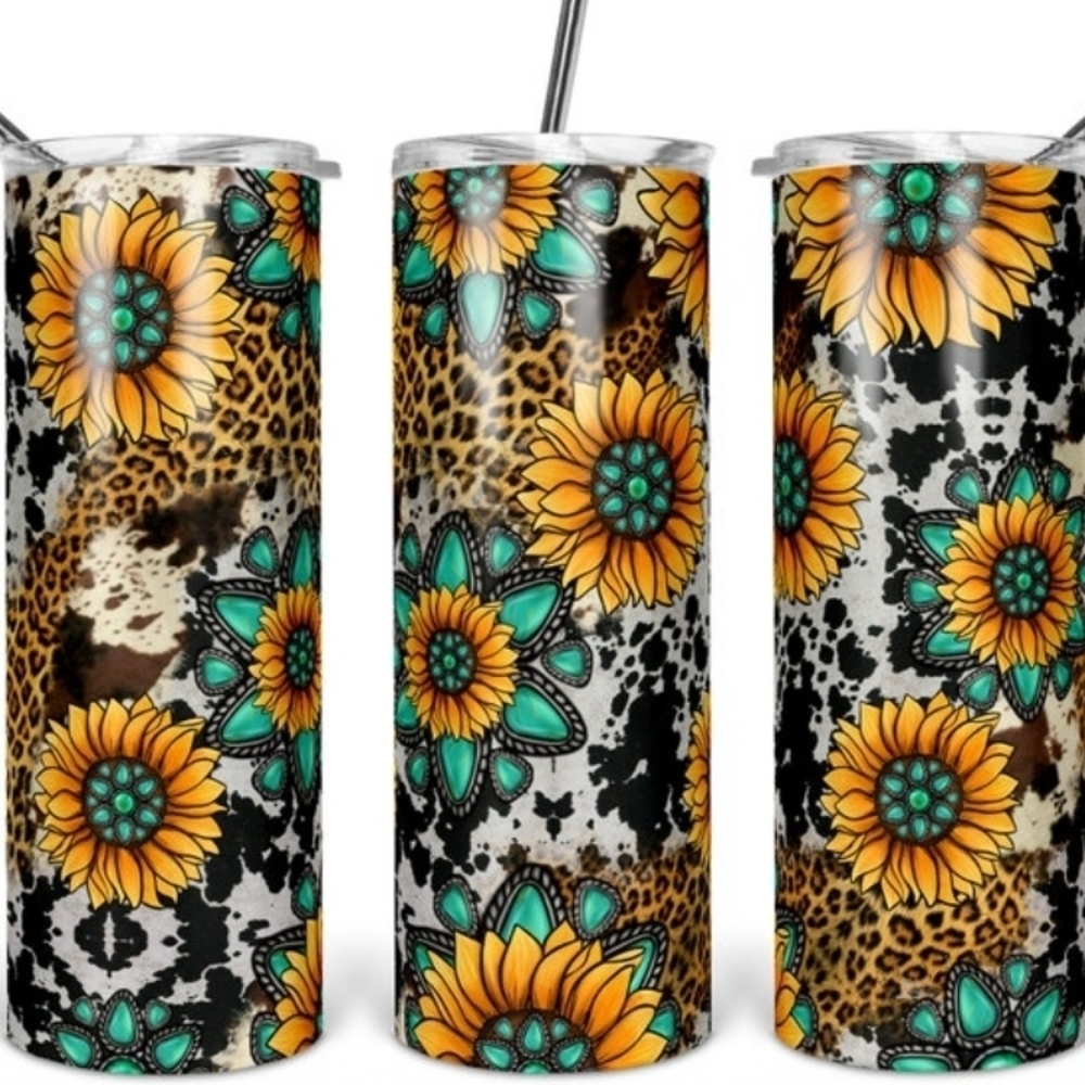 Sunflower Patterned 30 ounce tumbler